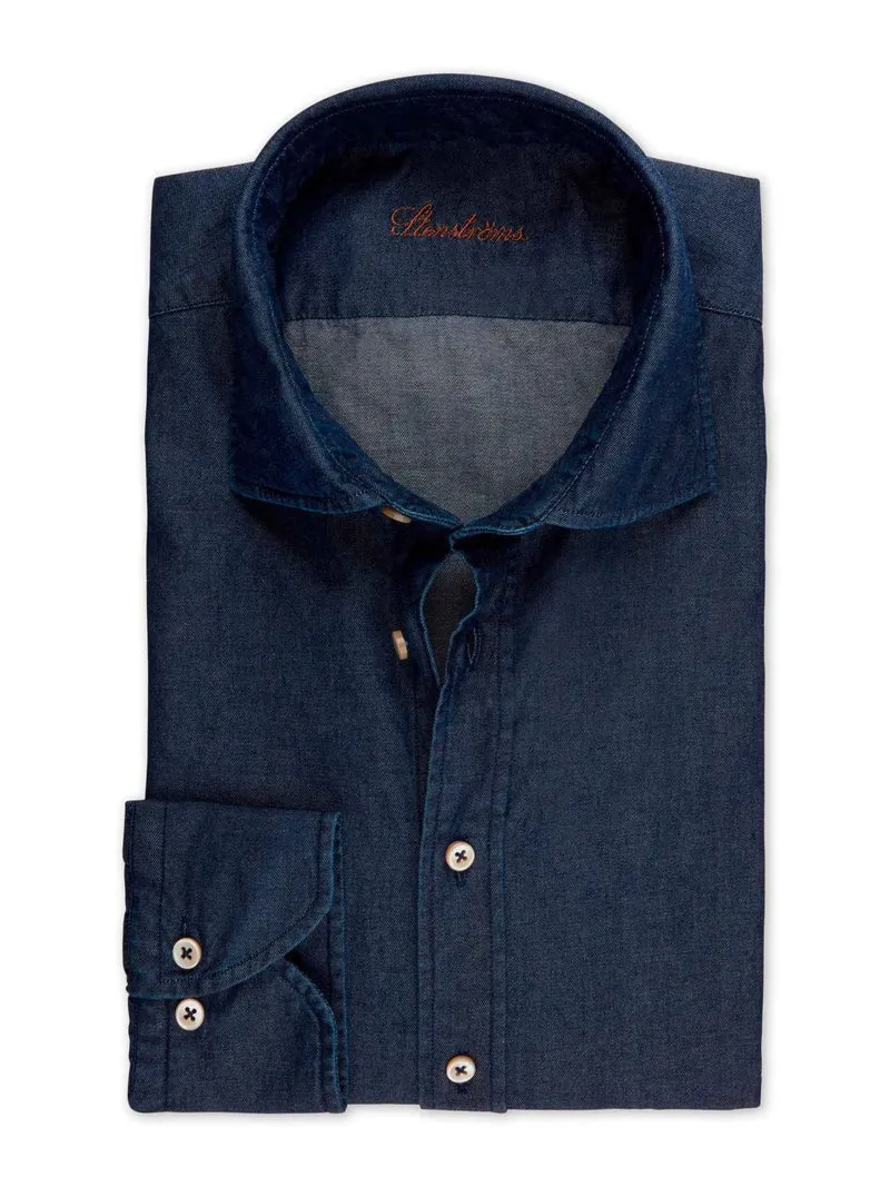 Mörkblå Slimline Denimskjorta