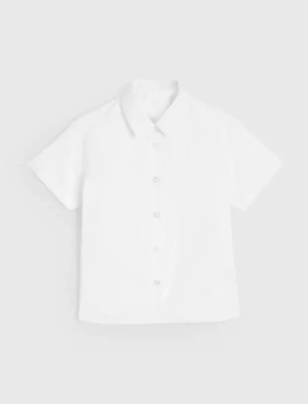 White Regular Fit Touch And Close Fasteners Short Sleeve Shirts 3 Pack