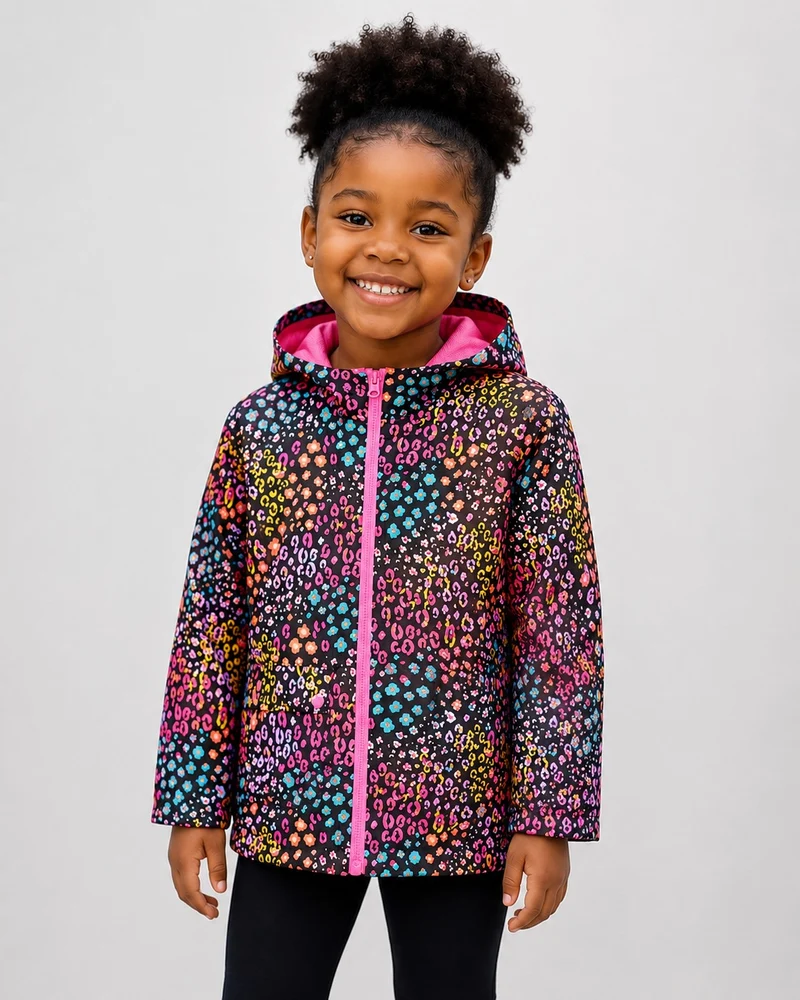TU Kids Printed Zip-Through Hooded Outerwear