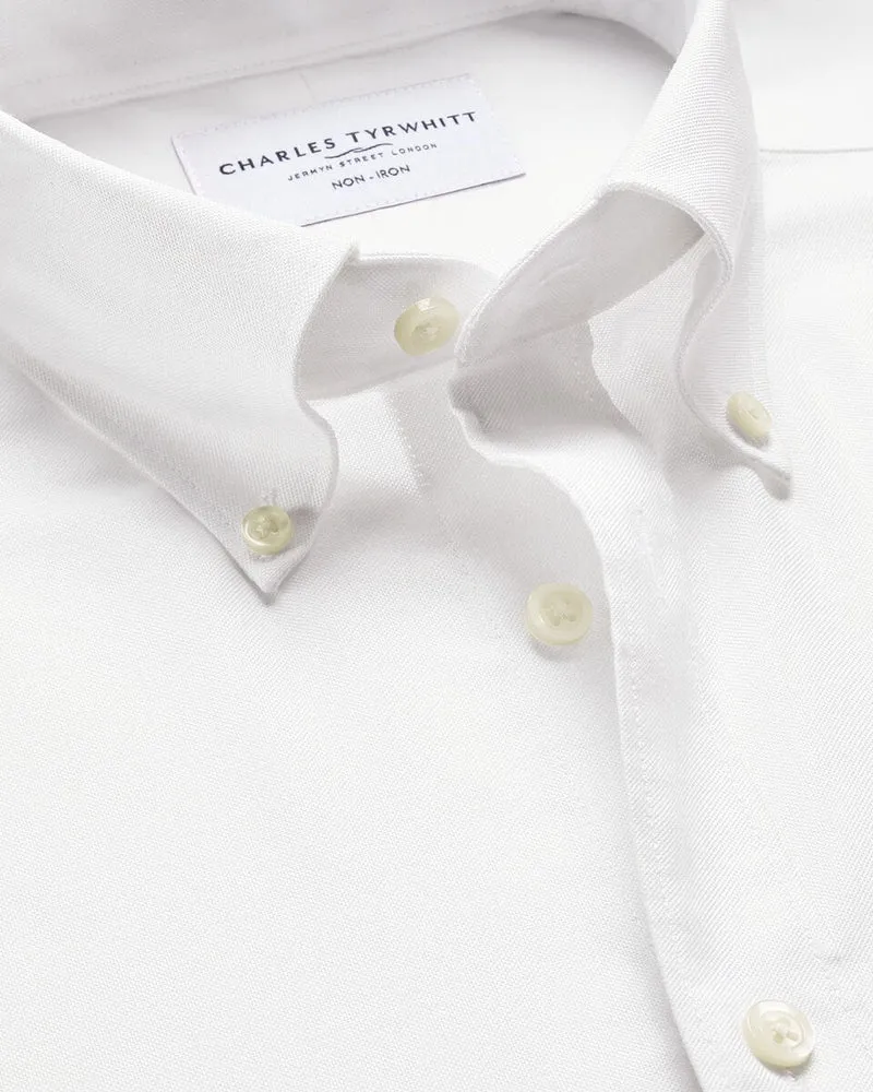 Button-Down Non-Iron Stretch Oxford Classic Fit Shirt - White