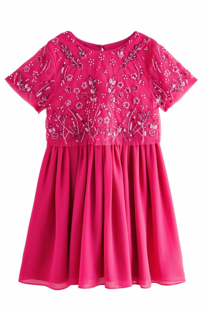 REGULAR FIT - SEQUIN EMBELLISHED - Cocktail Dress / Party Dress - bright pink