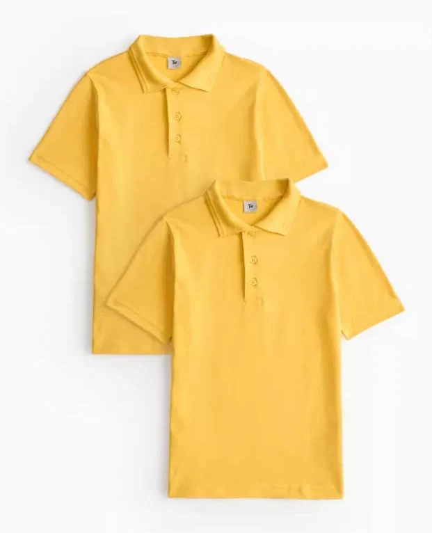 2 Pack Unisex Polo Shirts - Yellow