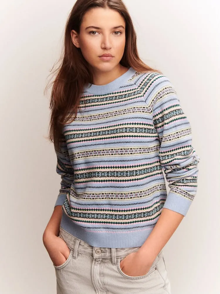 Light Blue Fairisle Supersoft Crew Neck Long sleeves