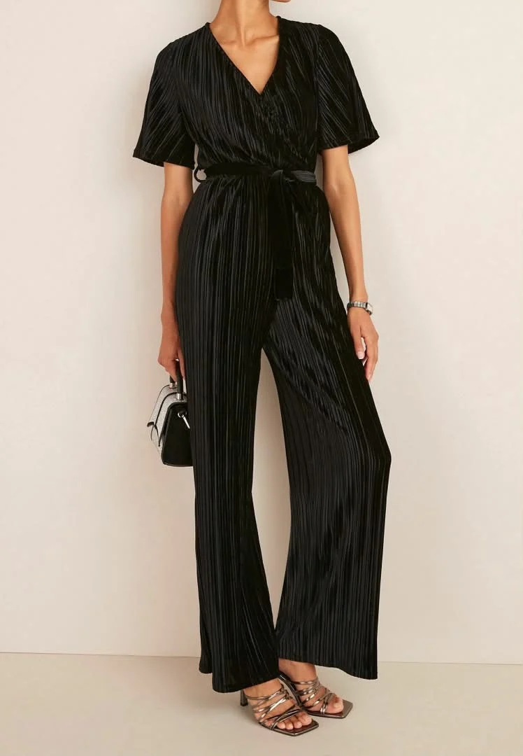 Tall Velvet Jumpsuit Black