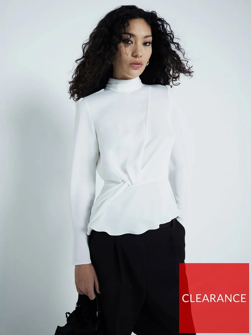River Island Drape Front Top - White
