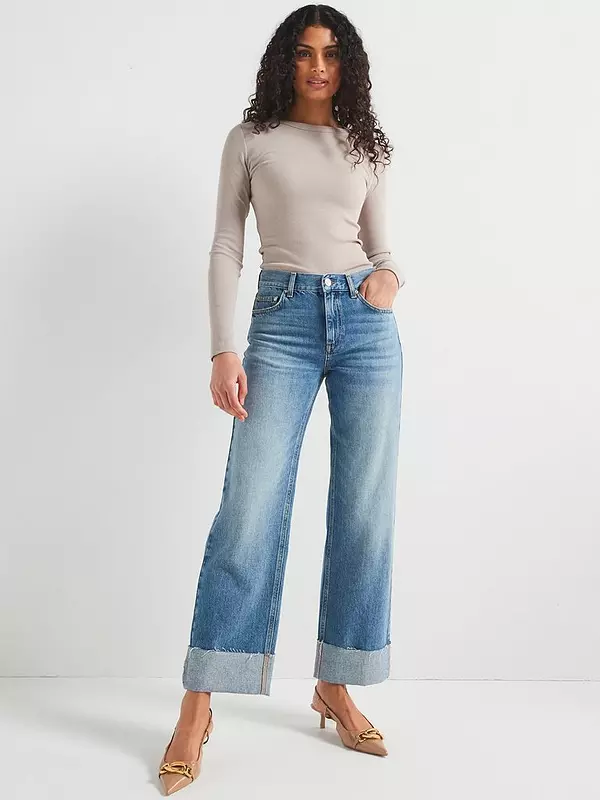 Everyday Long Sleeve Rib T-Shirt Beige
