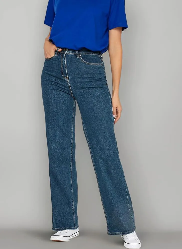 Long Tally Sally Blue Beau Wide Leg Jeans
