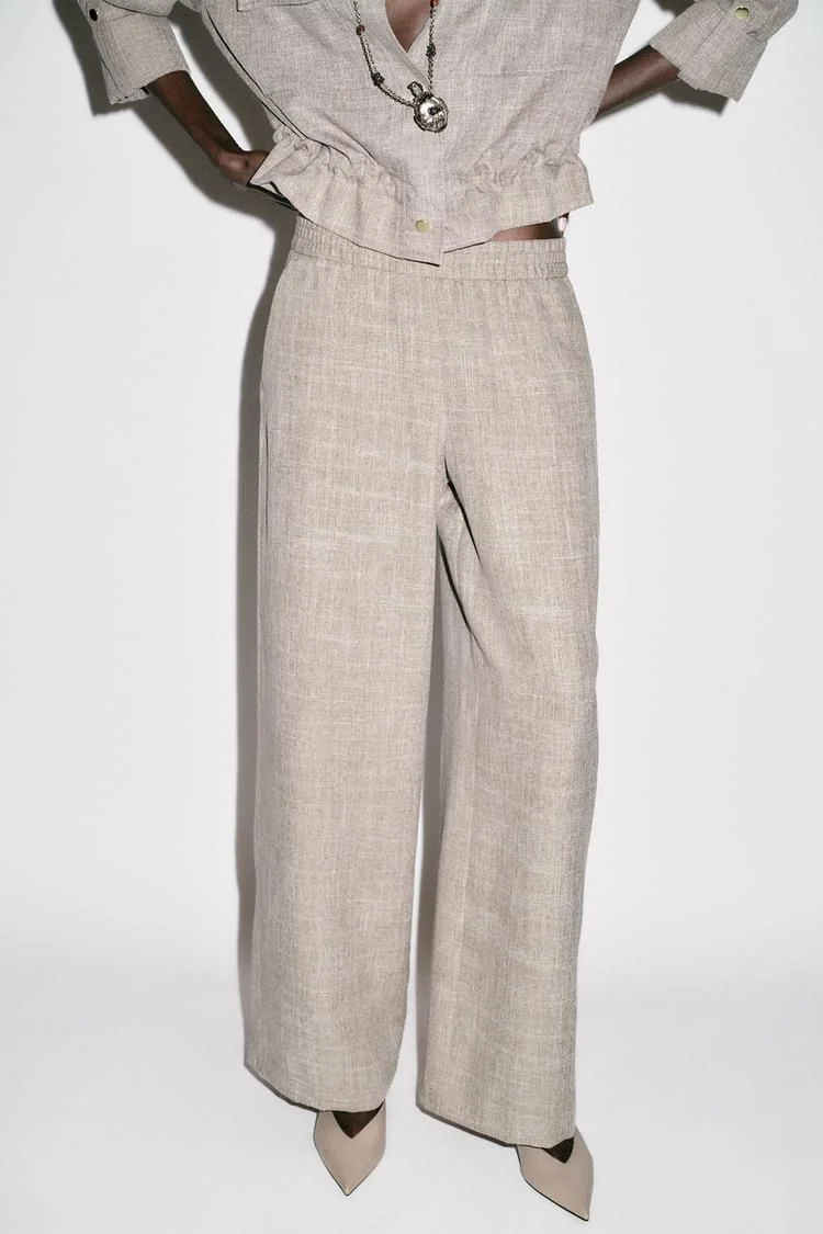 Flecked Wide Leg Trouser