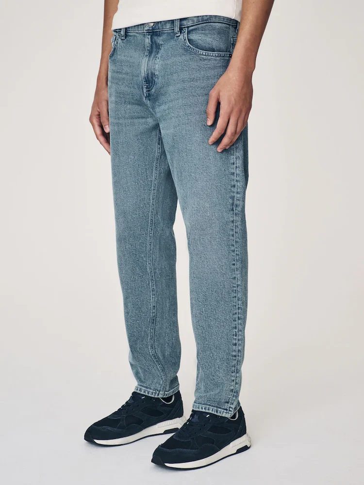 Blue Slate Regular Tapered Fit Vintage Wash Denim Jeans
