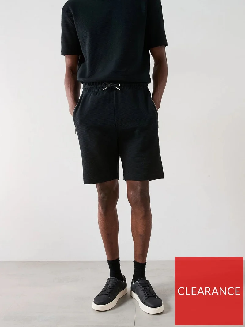 Very Man Textured Ottoman Shorts - Black