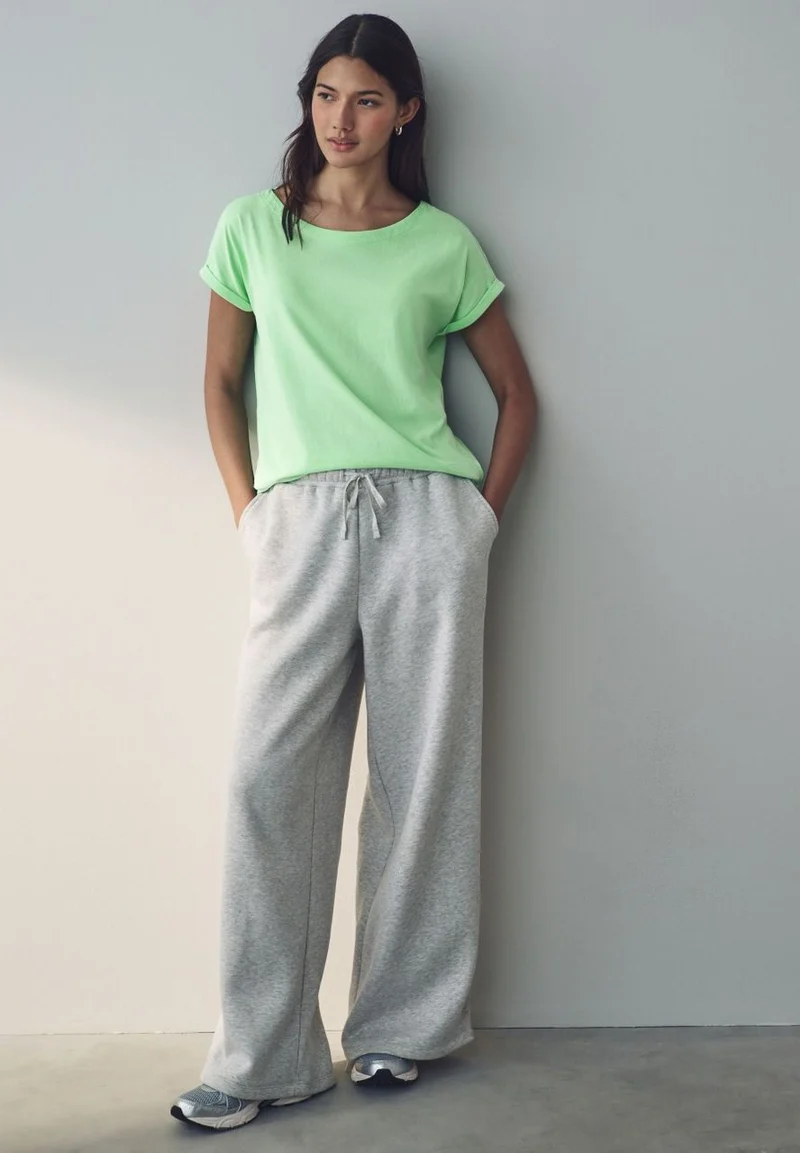 Regular Fit - Round Neck Cap Sleeve T-Shirt Basique Green