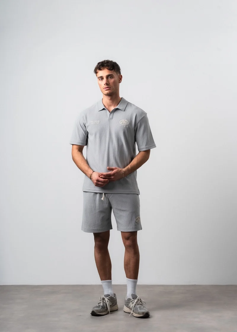 Men's 242 Embroidered Regular Fit T-Shirt and Shorts Set, Gray