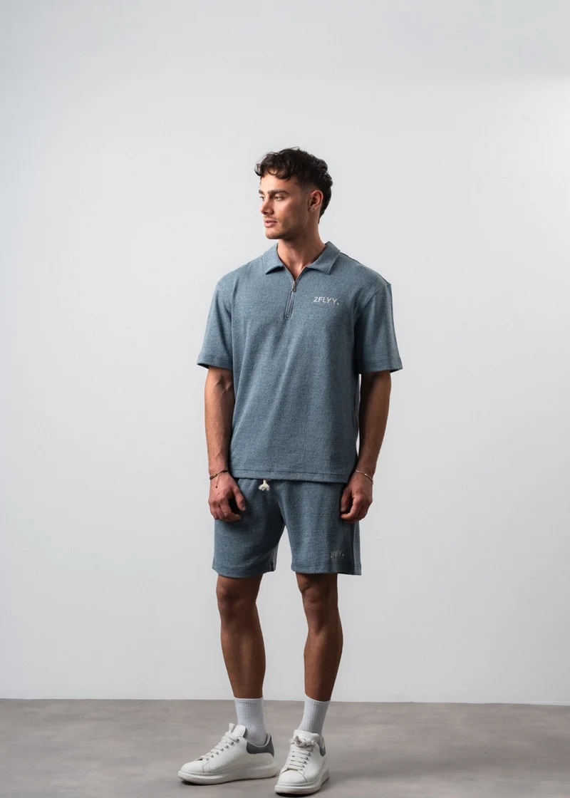 Men's 2Flyy Printed Half-Zip Regular Fit T-Shirt and Shorts Set, Petar