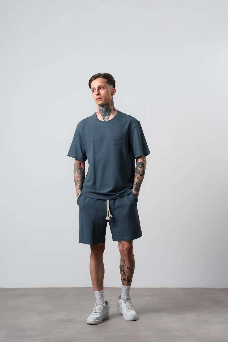 Men's Dirty Stitch Regular Fit T-Shirt and Shorts Set Petar