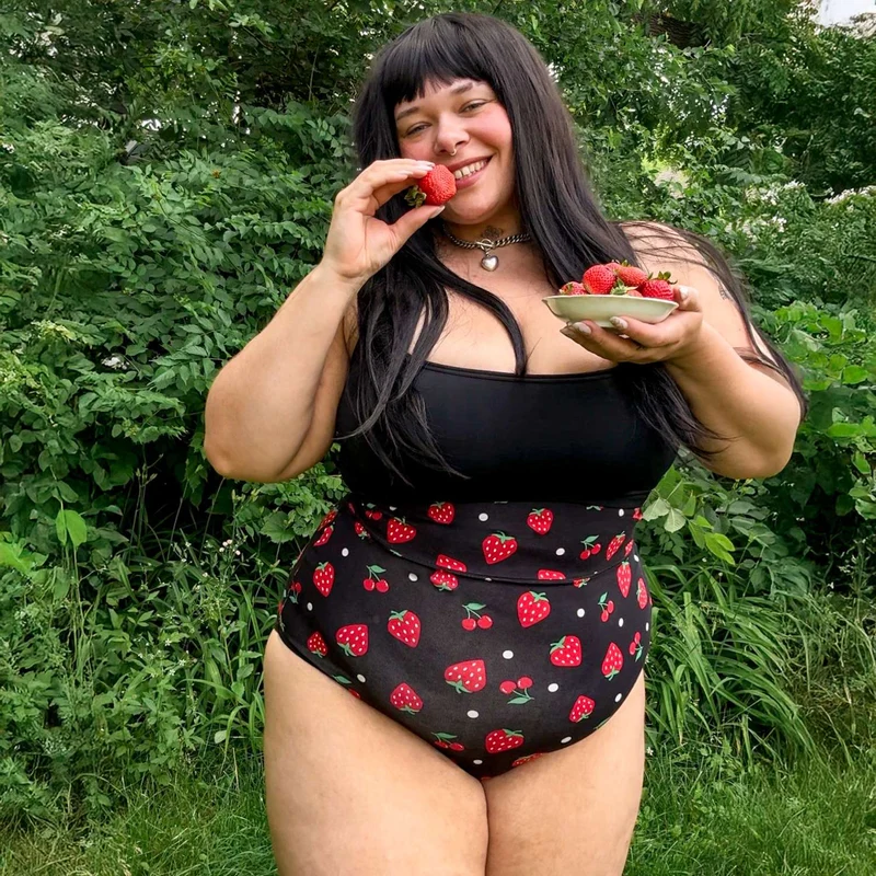 Fruity Super High Waist Knickers - Black