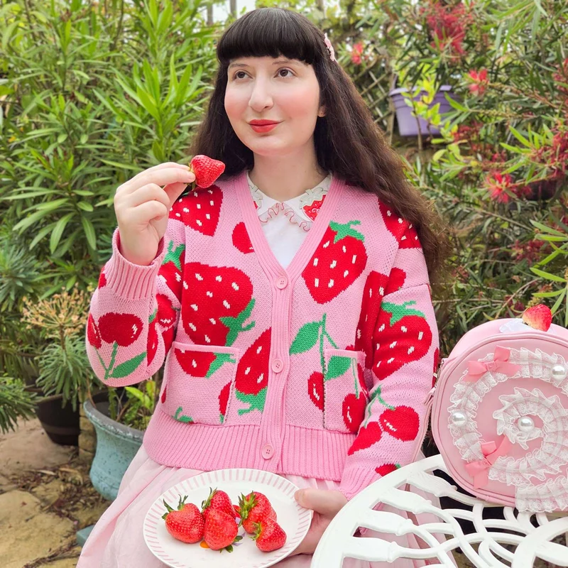 Cotton Rich Cardigan - Strawberry