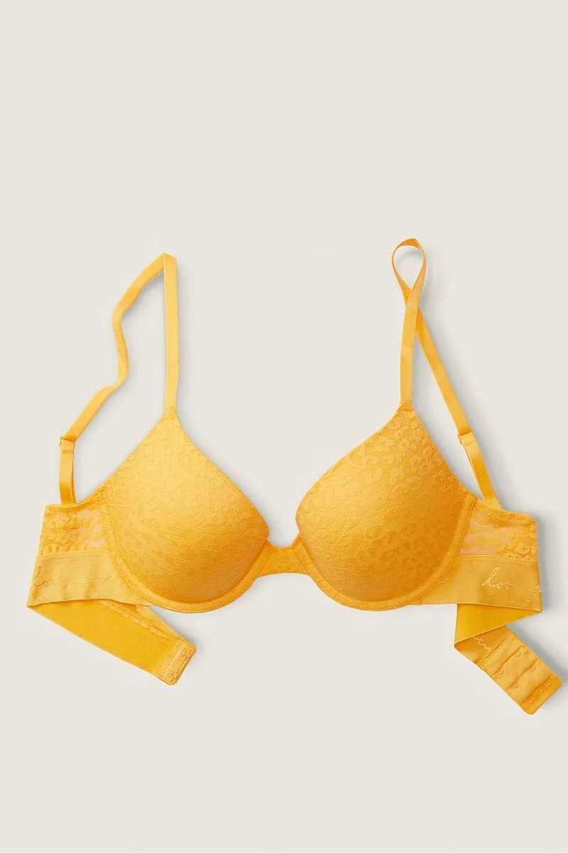 Mazie Yellow Lace Push Up Bra