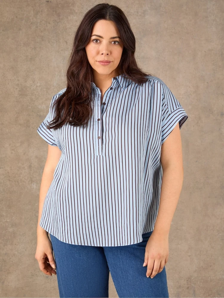 Blue Stripe Short Sleeve Shirts