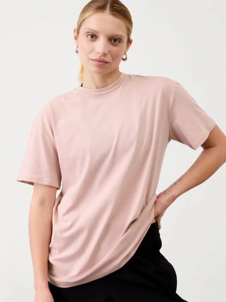 Athleta Pink Short Sleeve Cotton T-shirt