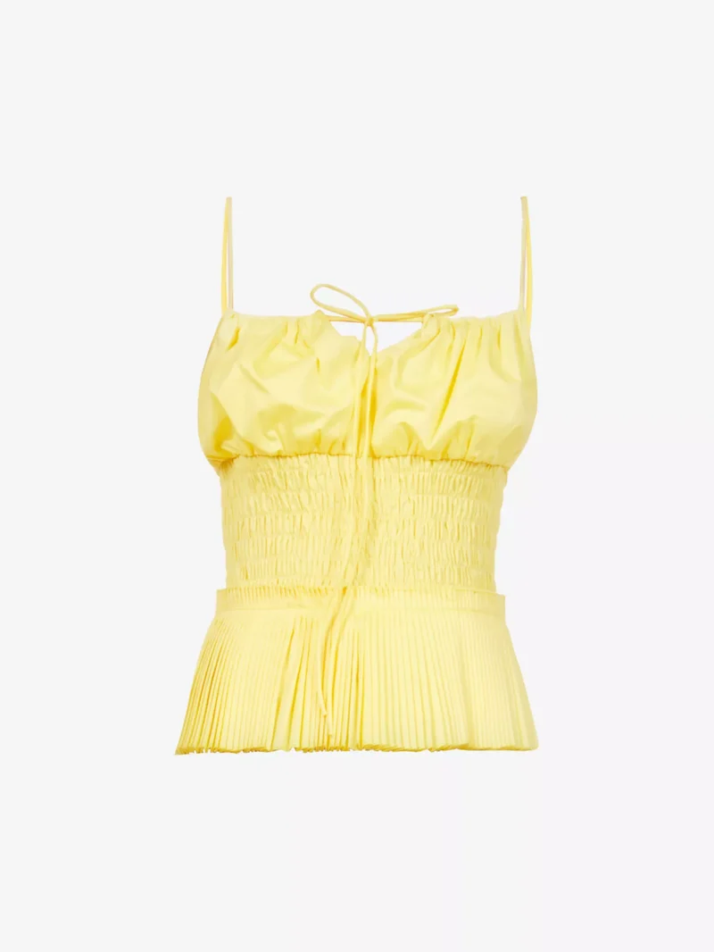 Juno Shirred - Waist Poplin Top