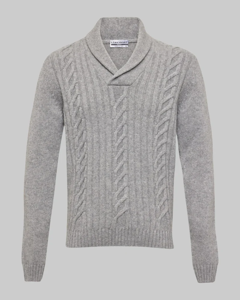 Grey Shawl Collar