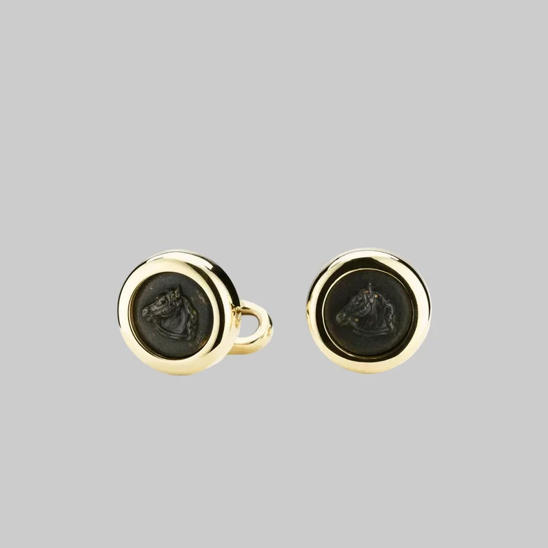 Round – Cufflinks Horse