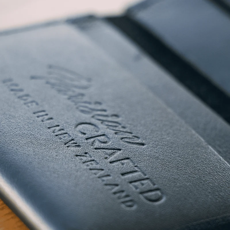 Leather Folded Card Wallet - Black