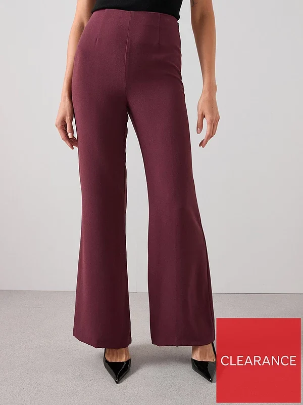 V by Very Wide Leg Trouser Burgundy