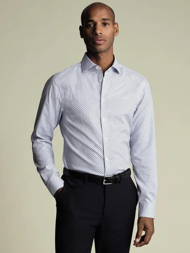 Cotton Spot Long Sleeve Collar Shirt