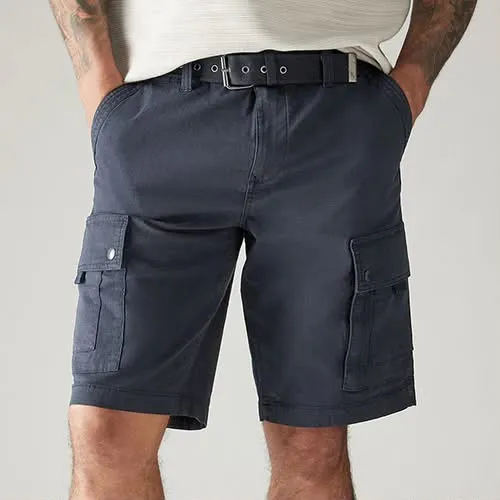 Blue Belted Ripstop cargo Shorts