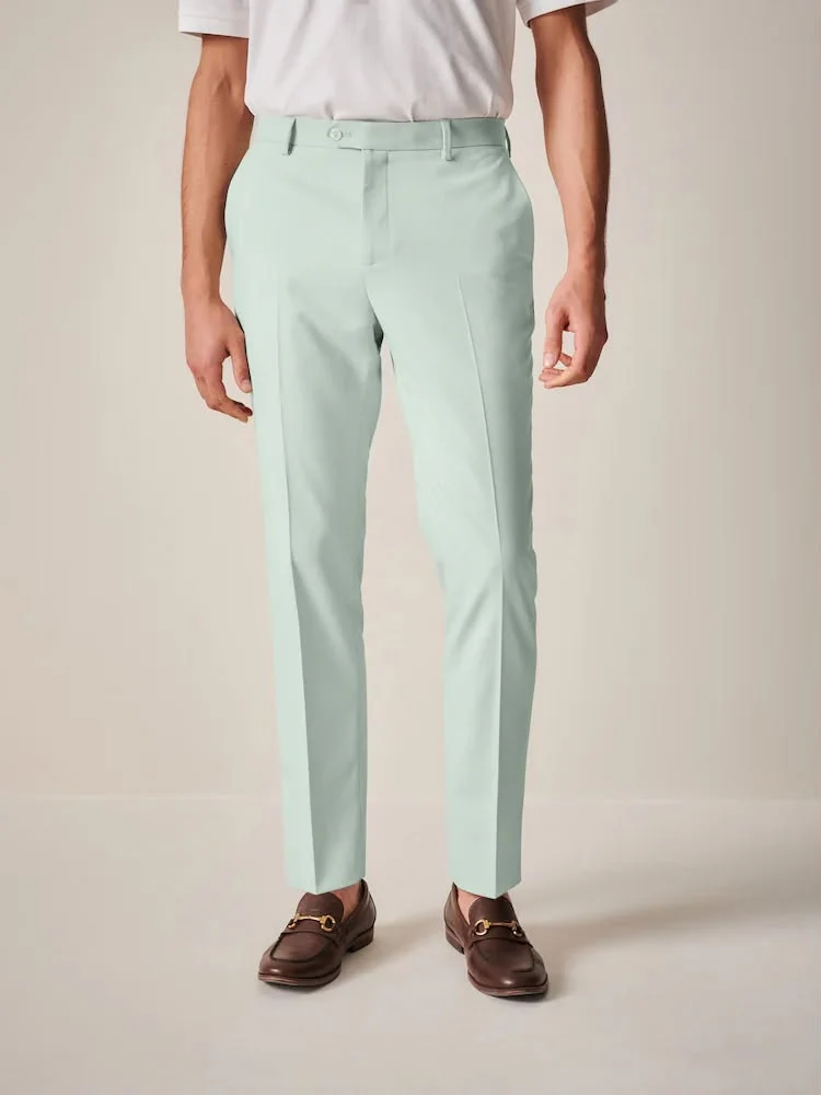 Mint Green Skinny Fit Motionflex Stretch Suit Trousers