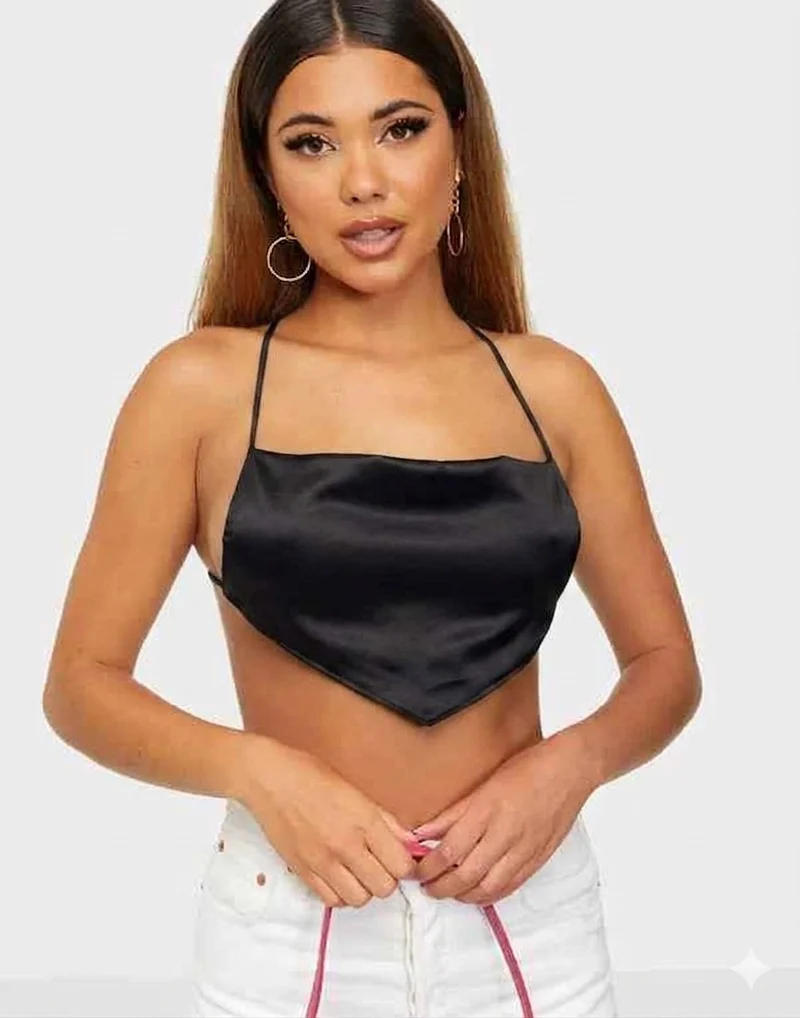 Satin Thin Strap Beach Top