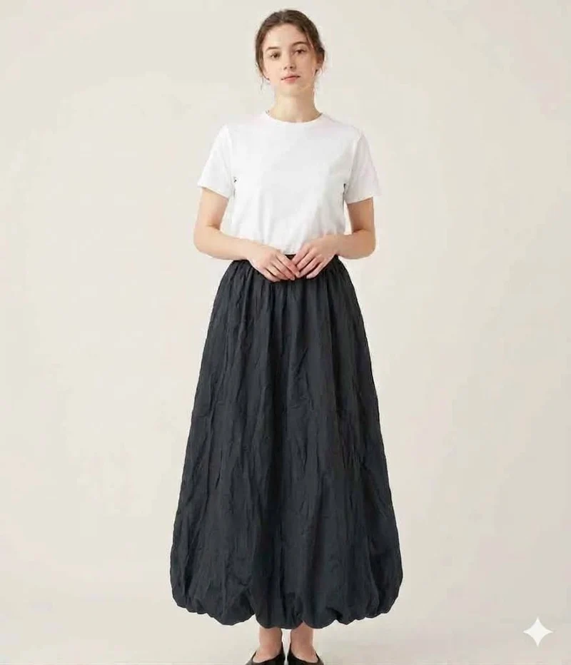 V by Very Cotton Puffball Midi Skirt