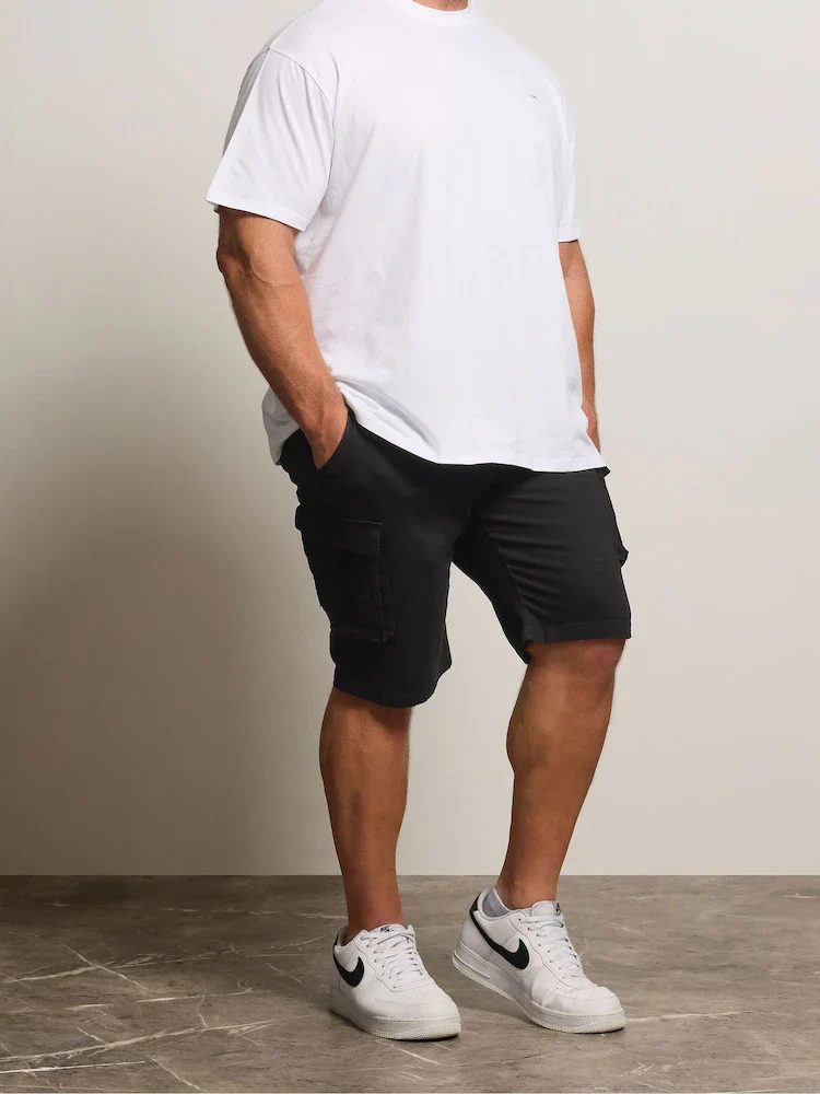 Big&Tall Black Stretch Cargo Shorts