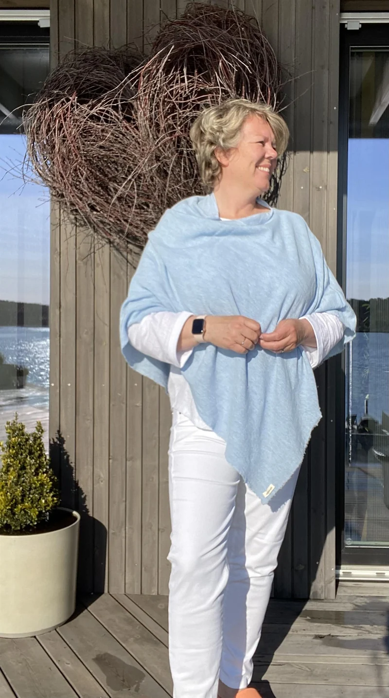 Poncho Small Sky blue melange