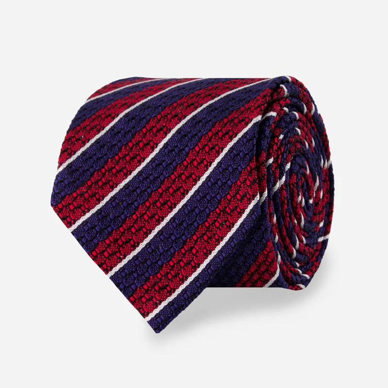 Stripe Grenadine Ruby Red Tie