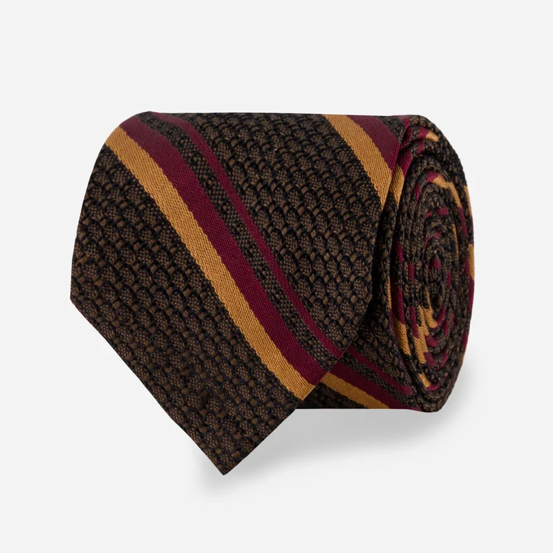 Stripe Grenadine Chocolate Brown Tie