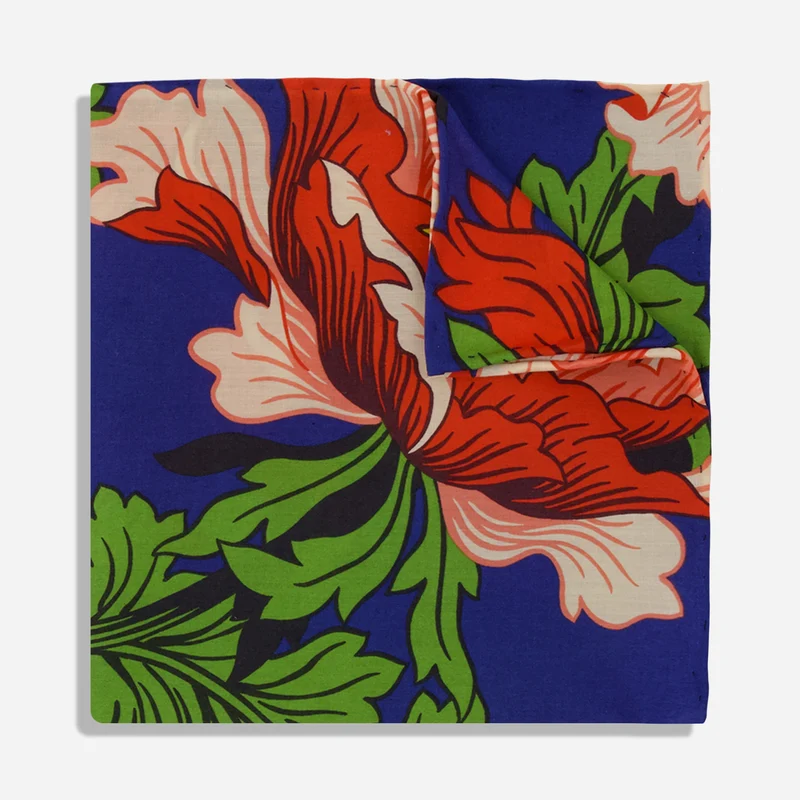 Modern Dandy Floral Navy Pocket Square