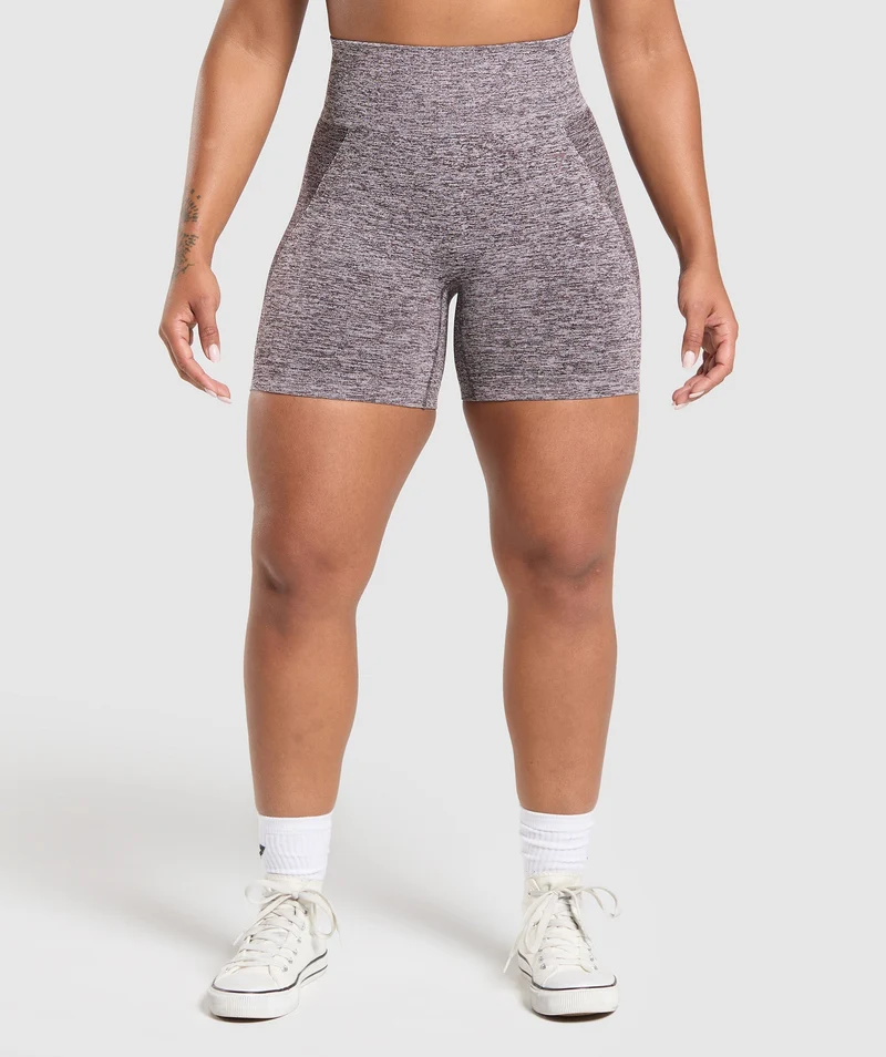 Gymshark Flex Shorts - Plum Brown/White Marl