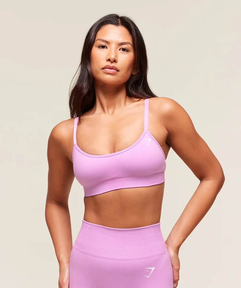 Gymshark Vital Seamless Minimal Sports Bra - Sour Pink/Marl