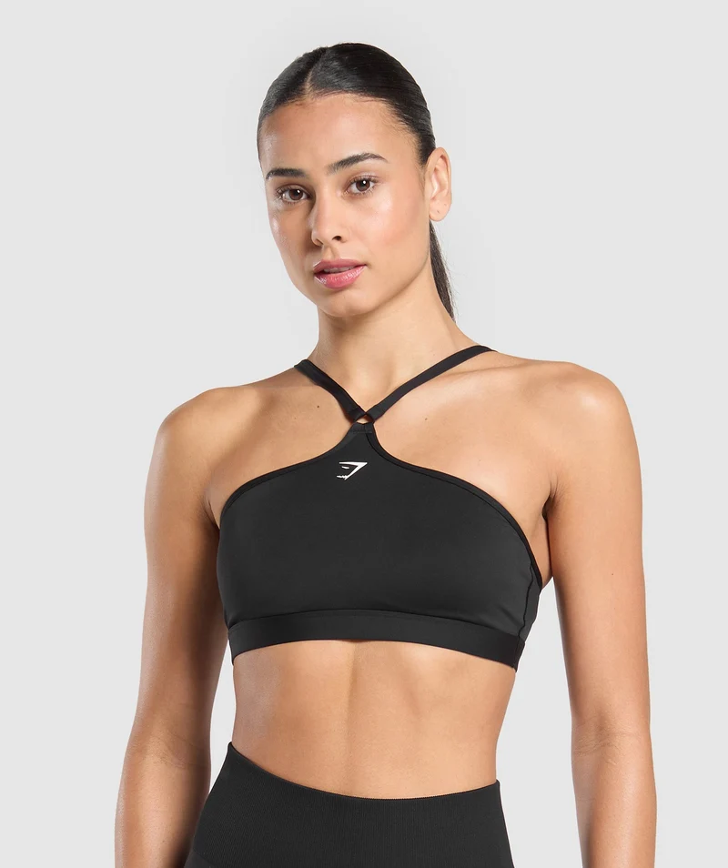 Gymshark Halter Neck Sports Bra - Black