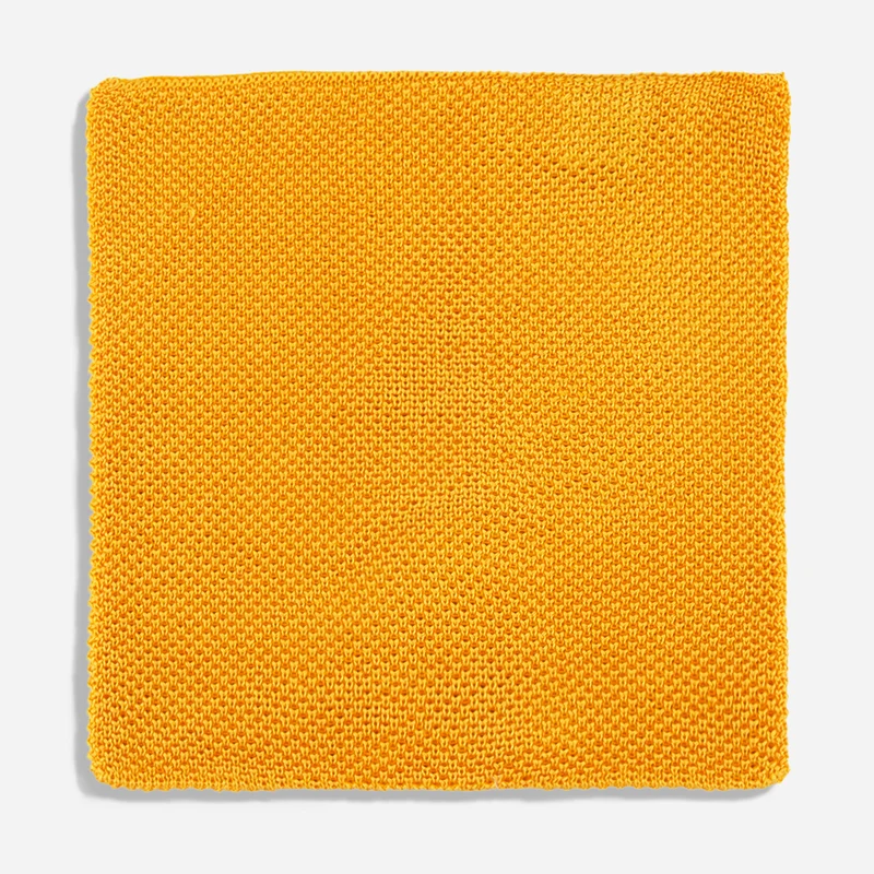 Solid Knit Goldenrod Pocket Square
