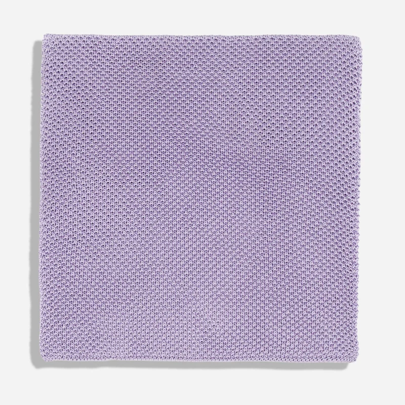 Solid Knit Lilac Pocket Square