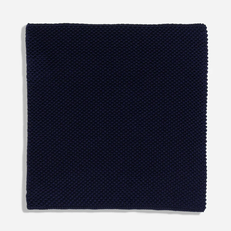 Solid Knit Navy Pocket Square
