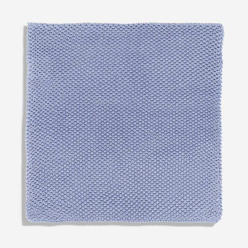 Solid Knit Dusty Blue Pocket Square