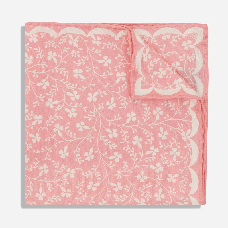 Laura Ashley x The Tie Bar Campion Floral Rose Pocket Square