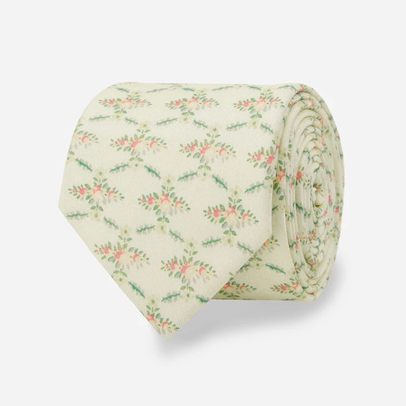 Laura Ashley x The Tie Bar Woodstone Floral Butter Yellow Tie