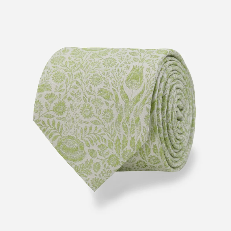 Laura Ashley x The Tie Bar Ashtead Damask Sage Green Tie
