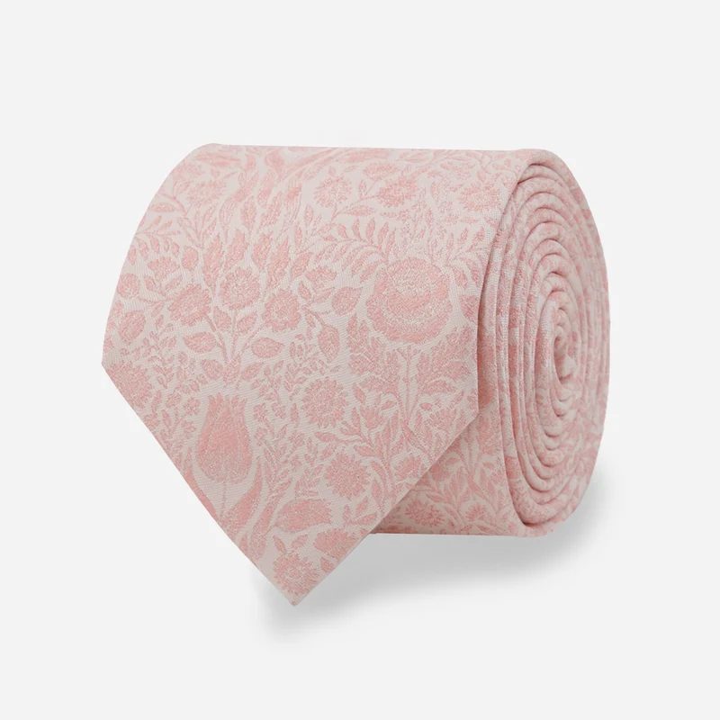 Laura Ashley x The Tie Bar Ashtead Damask Blush Pink Tie