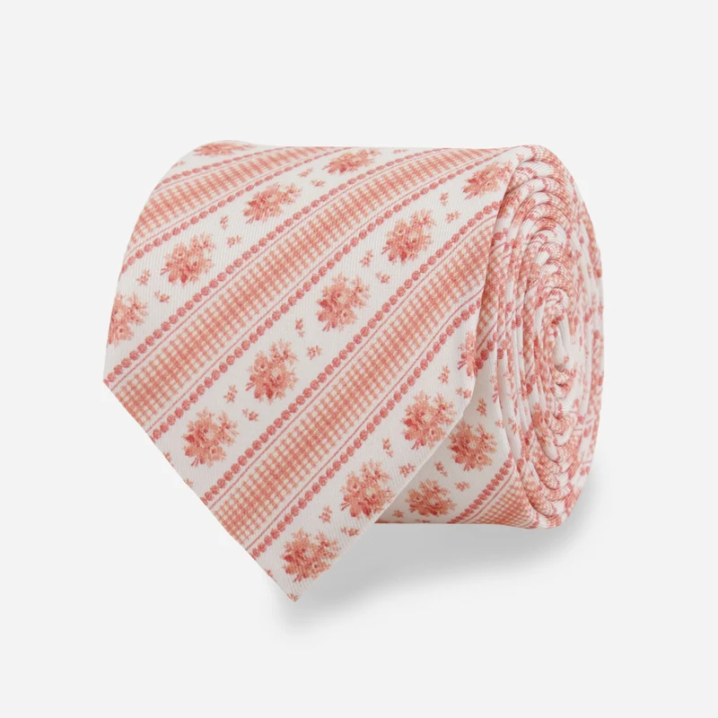 Laura Ashley x The Tie Bar Pensham Stripe Rose Tie